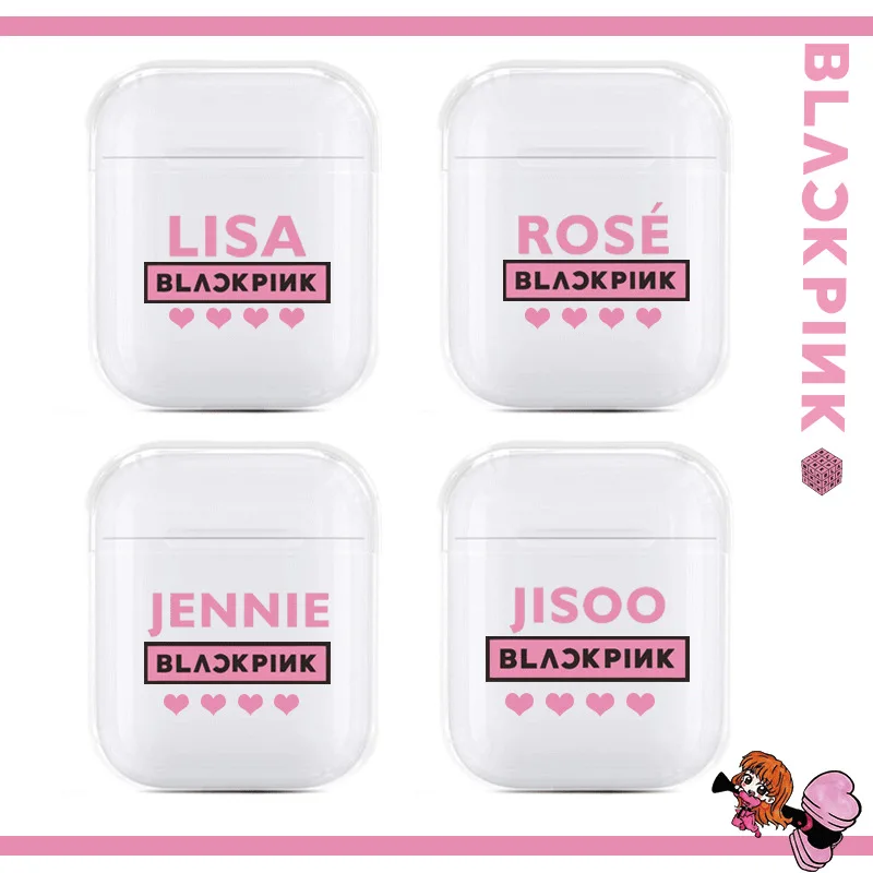 Новинка Kpop черные розовые наушники Дженни Лиза JISOO Прозрачная ПВХ крышка беруши коробка для хранения