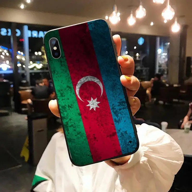 

Bendera Azerbaijan moon painting Phone Case for iPhone 11 12 pro XS MAX 8 7 6 6S Plus X 5S SE 2020 XR