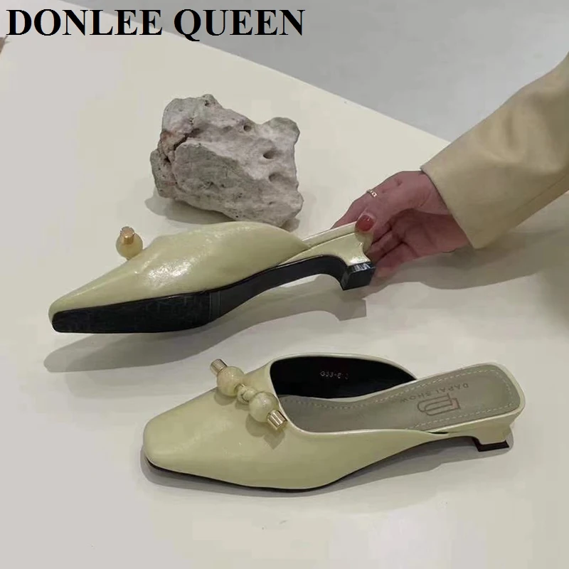 

New Spring Brand Slippers Fashion Low Heels Mules Shoes Woman Causal Slides Outdoor Flip Flops Ladies Slippers Zapatillas Mujer