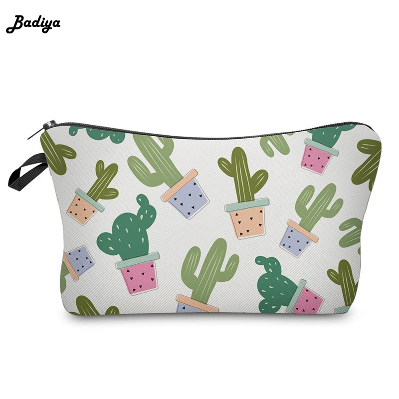 Женская косметичка с 3D принтом кактуса мандалы цветов сумка для хранения