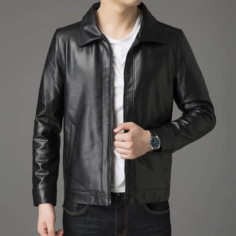 

New Top Men Clothing Men Genuine Cowhide Leather Jacket Short Casual Jacket Top Autumn Coat Mens Ropa De Hombre -40