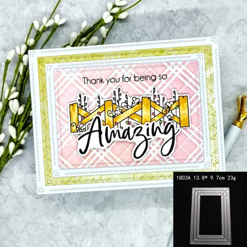 

2021 новые прямоугольные границы металлические Вырубные штампы «сделай сам» Скрапбукинг тиснение бумага фоторамка штампы ремесленный шабло...