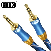 emk 3 5mm aux audio cable 3 5 male to male audio cable gold plated braid jack 1m 3m 5m for iphone car headphone computer speaker
