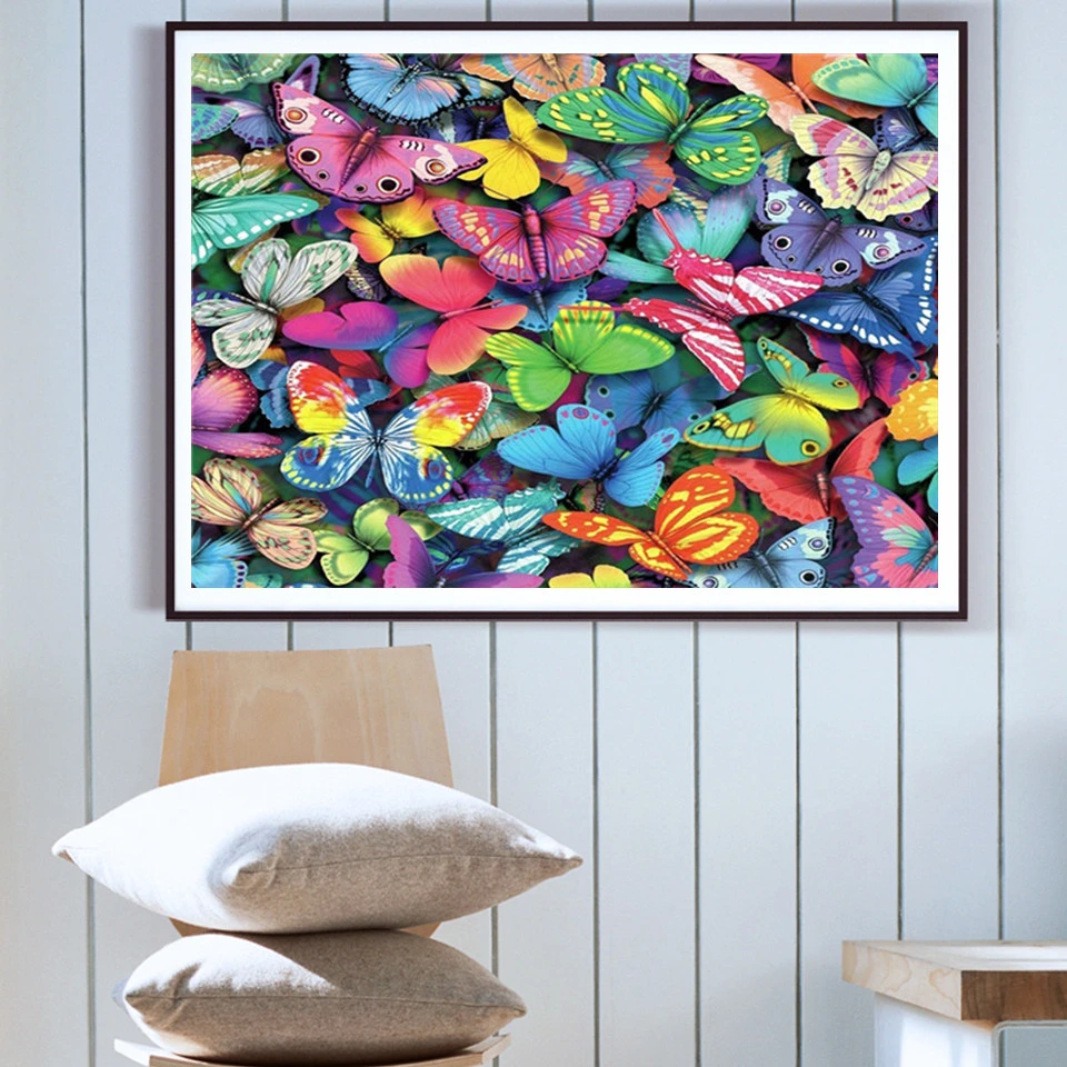 AZQSD Painting By Numbers Animal DIY Unframe Acrylic Paint Handpainted Gift Coloring Canvas Butterfly Decor For Home | Дом и сад