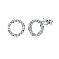 zemior 925 sterling silver earrings women trendy cubic zirconia circle stud earring female fine jewelry wedding engagement gift