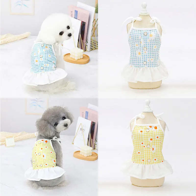 

Sweet Pet Dog Couple Wear Cool Puppy Clothes for Small Dogs Poodle Pug Dress Vest Shirt Dog Clothing T-shirt Bitch Skirt XS-XL