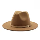 Классическая Женская фетровая шляпа с пряжкой на ремне, 56-61 см, фетровая шляпа с широкими полями для джаза, женская панама, официальная шляпа, карнавальные вуалетки