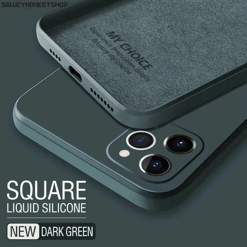 Для iPhone 11 Pro Max XS XR X 8 7 Plus SE 2020 6 6S 12 цветов Чехол новый квадратный жидкий силиконовый