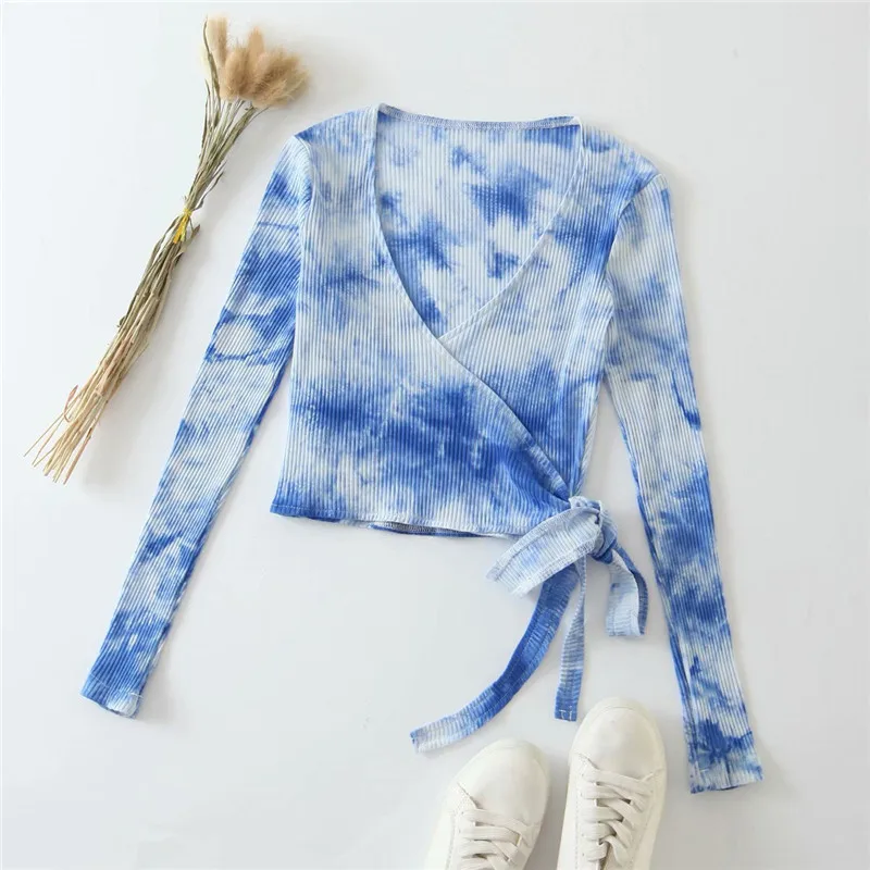 Женская летняя рубашка с V-образным вырезом и длинным рукавом | одежда