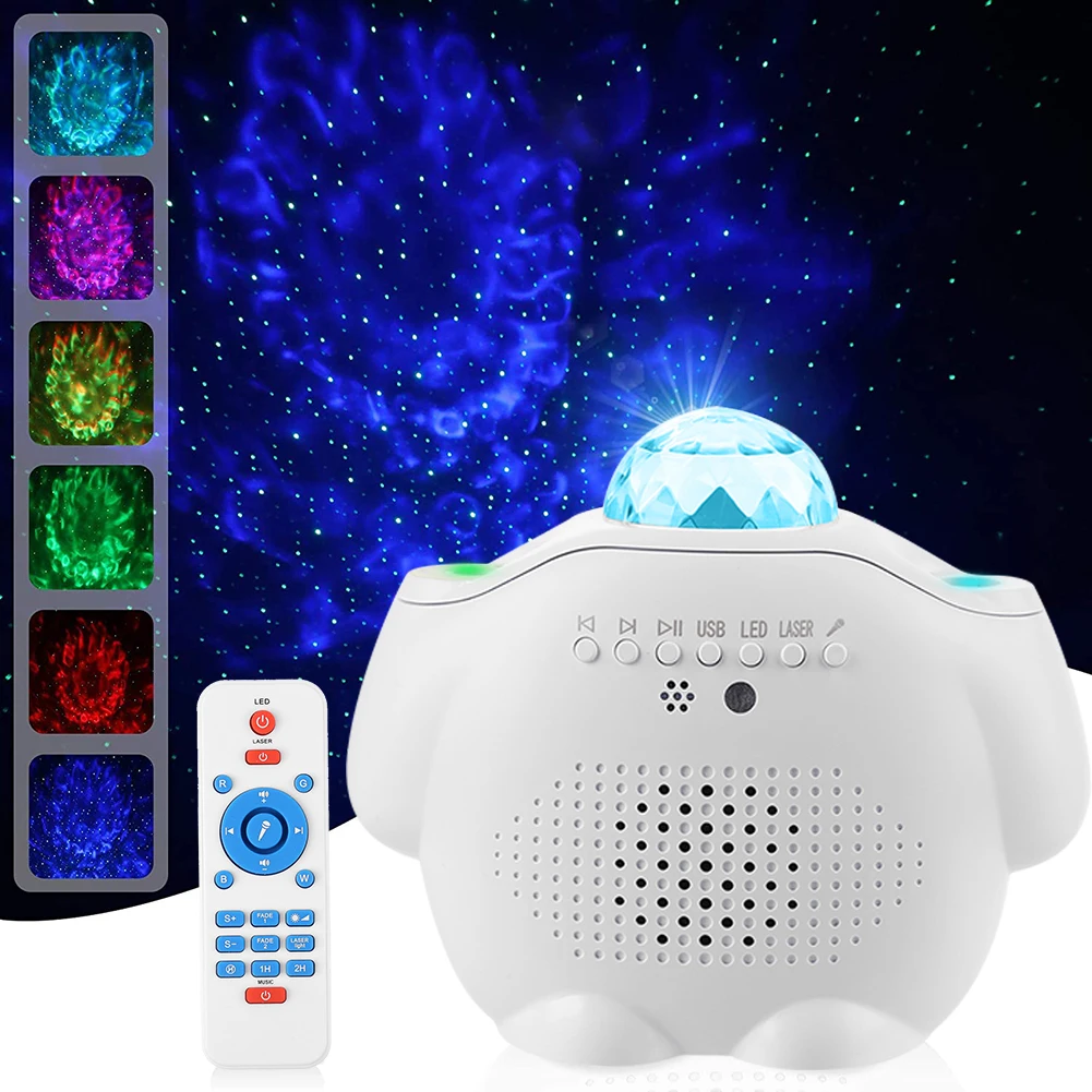 

Музыкальные светодиодсветодиодный лампы «звездное небо», совместимые с Bluetooth, проектор звездного света, вращающийся ночной Светильник для ...