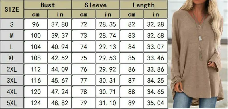 

Plus Size Women Long Sleeve V Neck Tunic Top Pullover Ladies Top Loose Casual Jumper Pullovers Tshirt Women T Shirt