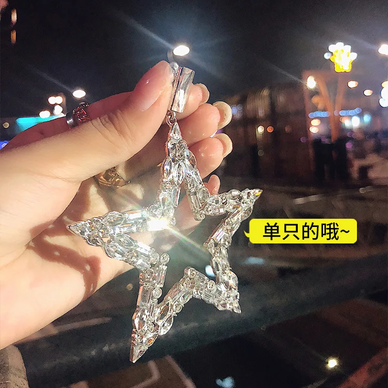 

Diameter 8.5 Exaggeration Super large Zircon Pentagonal Star Earrings Women's jewelry Crystal Earring Pendant Delicate Statement