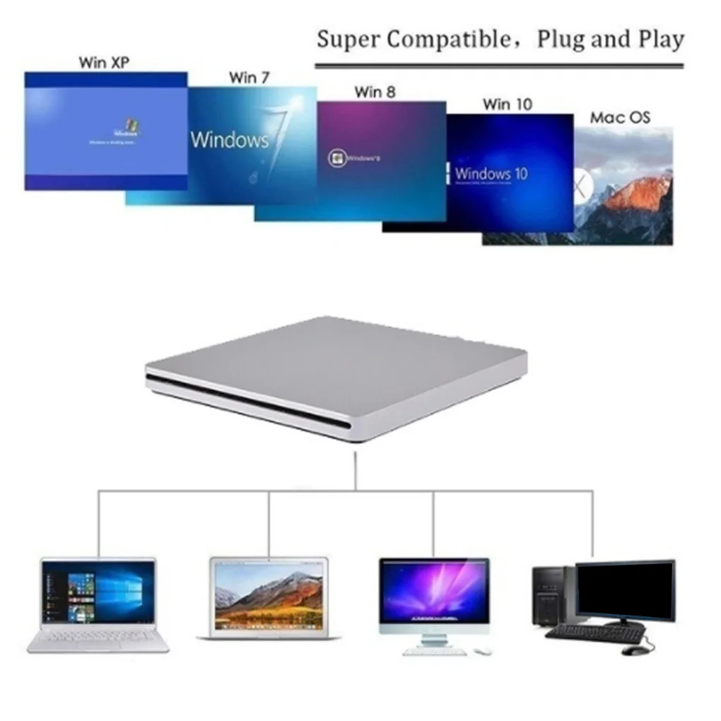 Внешний USB 3 0 слот DVD горелка внешний мобильный диск плеер ноутбук компьютер