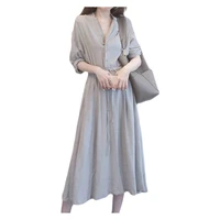 dress female spring and summer new style slim show thin in long skirt blouse