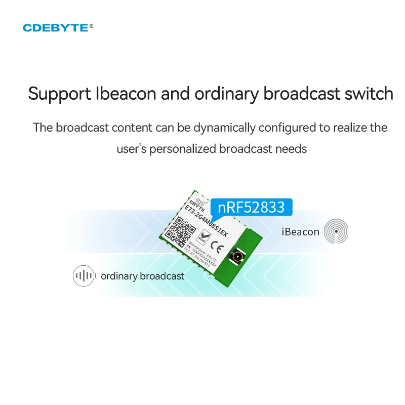 Беспроводной аудиомодуль Zigbee SMD 2 4 E73-2G4M08S1EX ГГц nRF52833 Bluetooth Mesh 120 м SOC IPEX антенна iBeacon