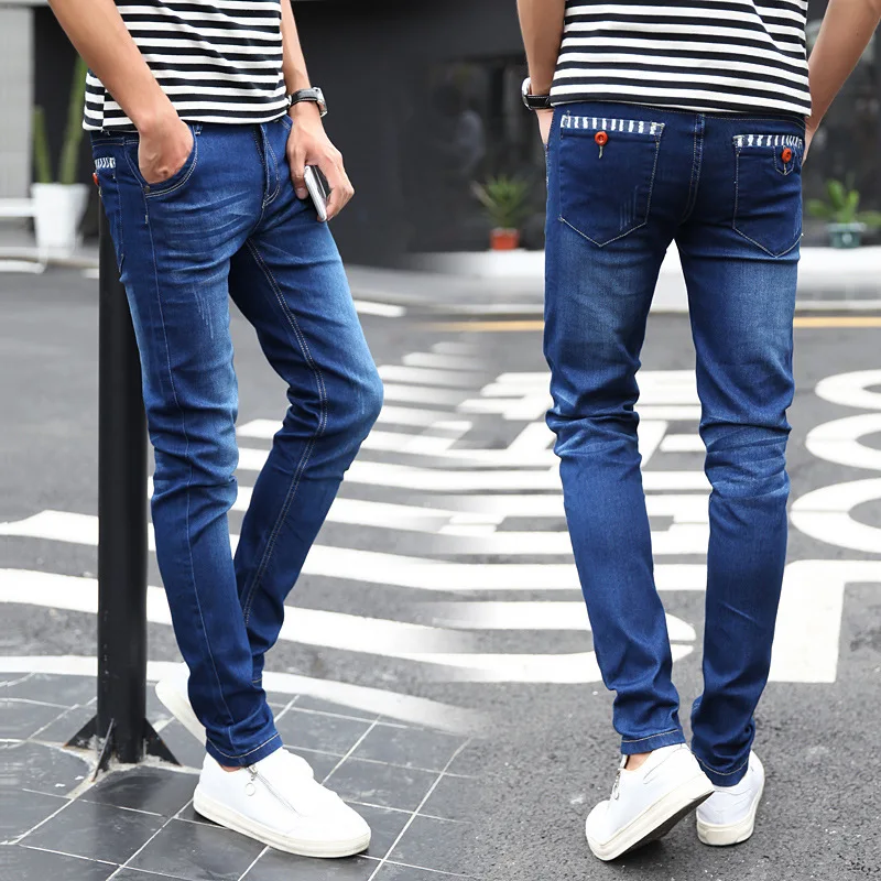 

2020 New Fashion Men Jeans Effen Color Casual Stretch Skinny Jeans Trend Slender Men Boutique Broek Stretch Jeans Men 27-36
