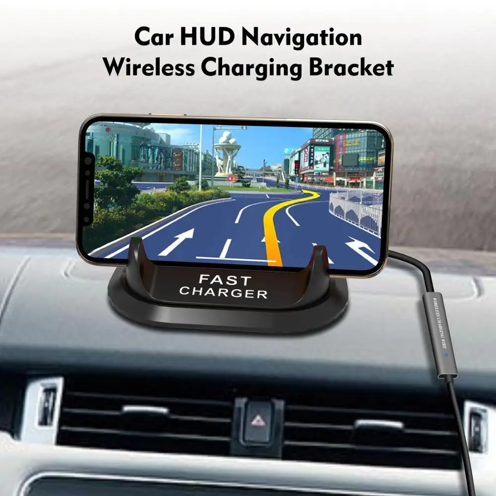 Беспроводное зарядное устройство HUD для iPhone 11 Pro XR XS Huawei P30 Samsung note 10 Qi