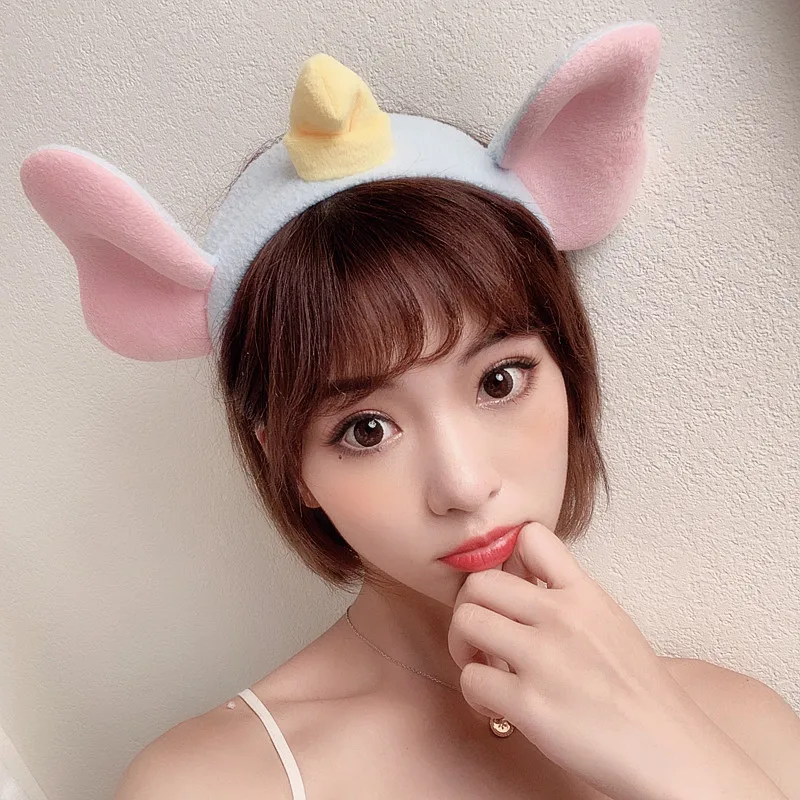 Милые большие уши слон Дамбо Плюшевые игрушки Kawaii девушки повязка для волос мыть