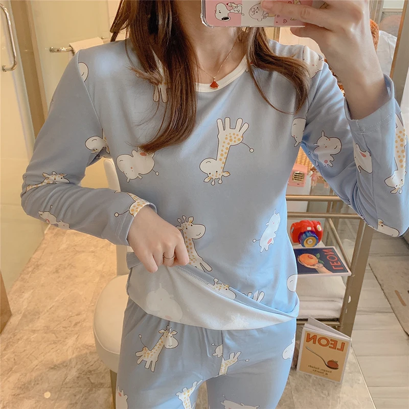 Женское термобелье осень-зима 2019 подштанники с кружевом сохраняющие тепло