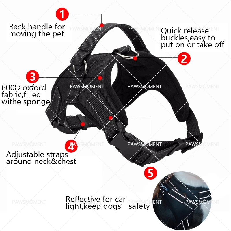Nylon Dog Adjustable Harness Vest French Bulldog Puppy Small Medium Dogs Accessories Cats For Chihuahua Walking | Дом и сад