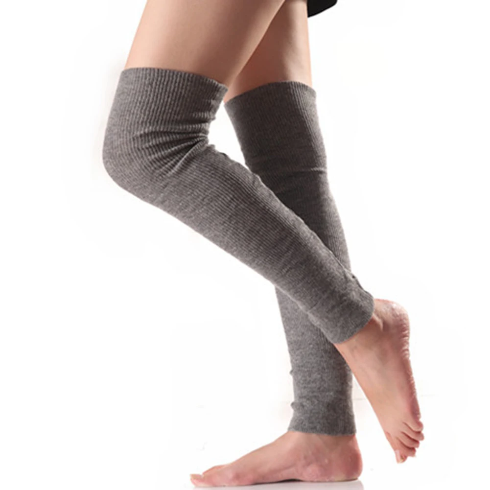 

Women Solid Color Knee High Knit Leg Warmers Long Yoga Socks Boot Cuffs Toppers