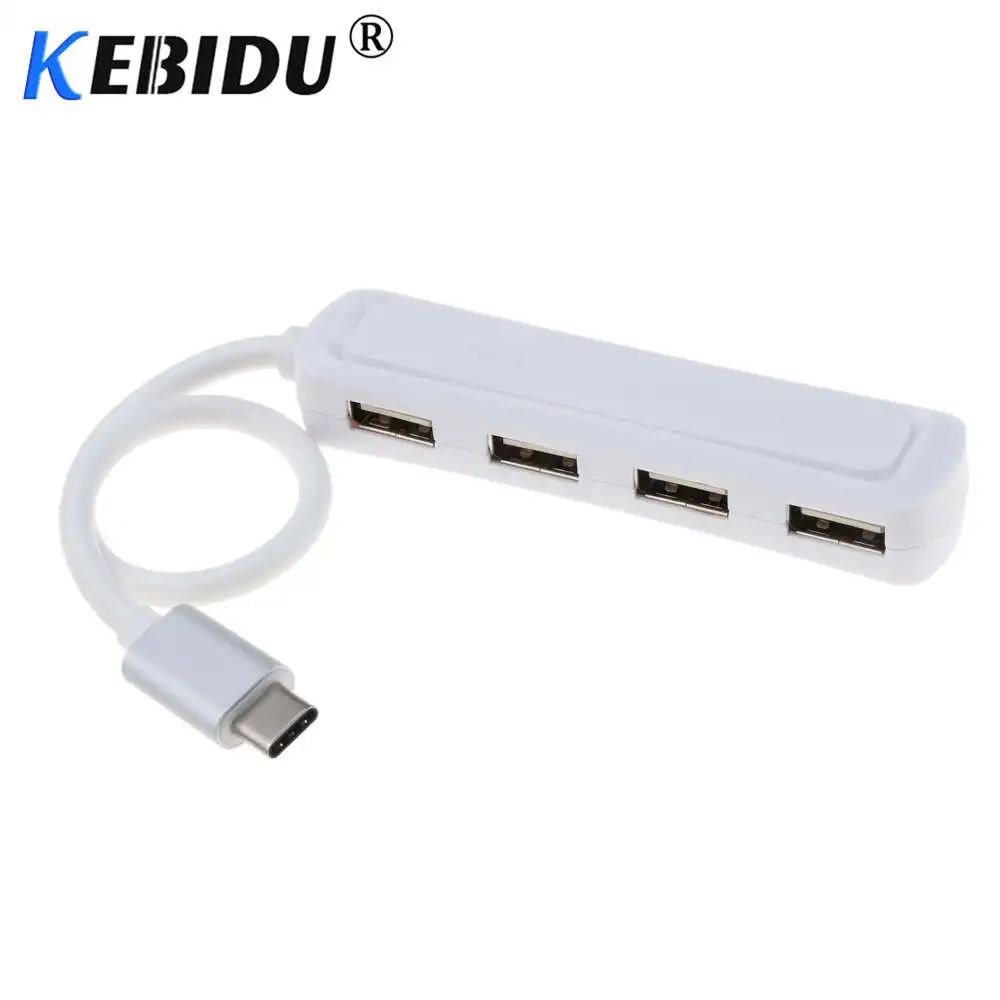 Разветвитель kebidu с Type C на USB 2 0 4 порта 3 1 высокоскоростной адаптер для ПК ноутбука