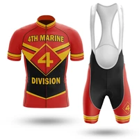 summer 4th marine division cycling jerseys set quick dry bike wear maillot ropa ciclismo cycling kit mens sports team ciclismo