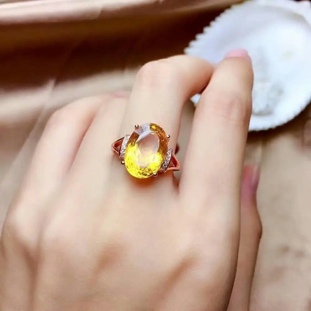 

Shilovem 925 пробы серебряные пьезоэлектрические цитриновые Кольца Подвески Серьги ювелирные изделия Модные свадебные открытые mtz1014873agj