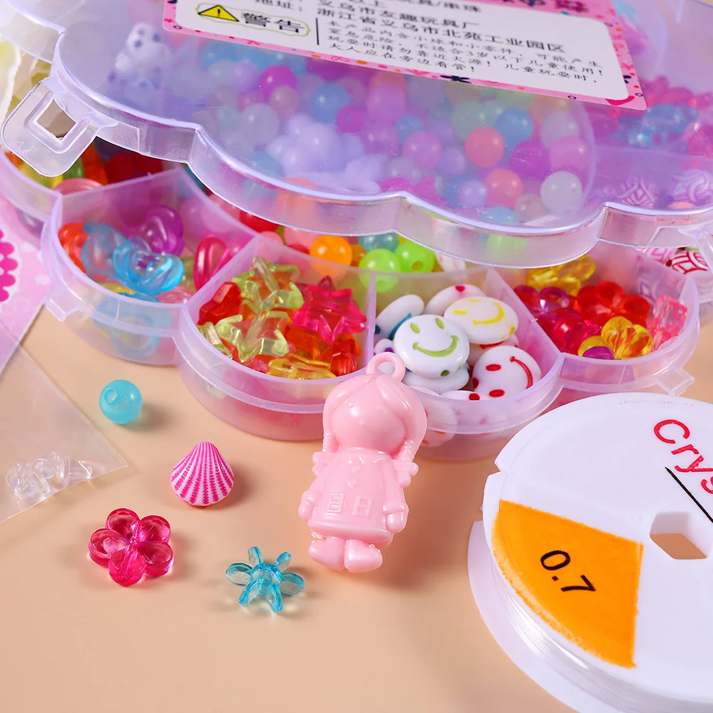 

Various Children's Birthday/gift Colorful Beads Set Box Creative Beaded Diy Bracelet Necklace Making Jewelry