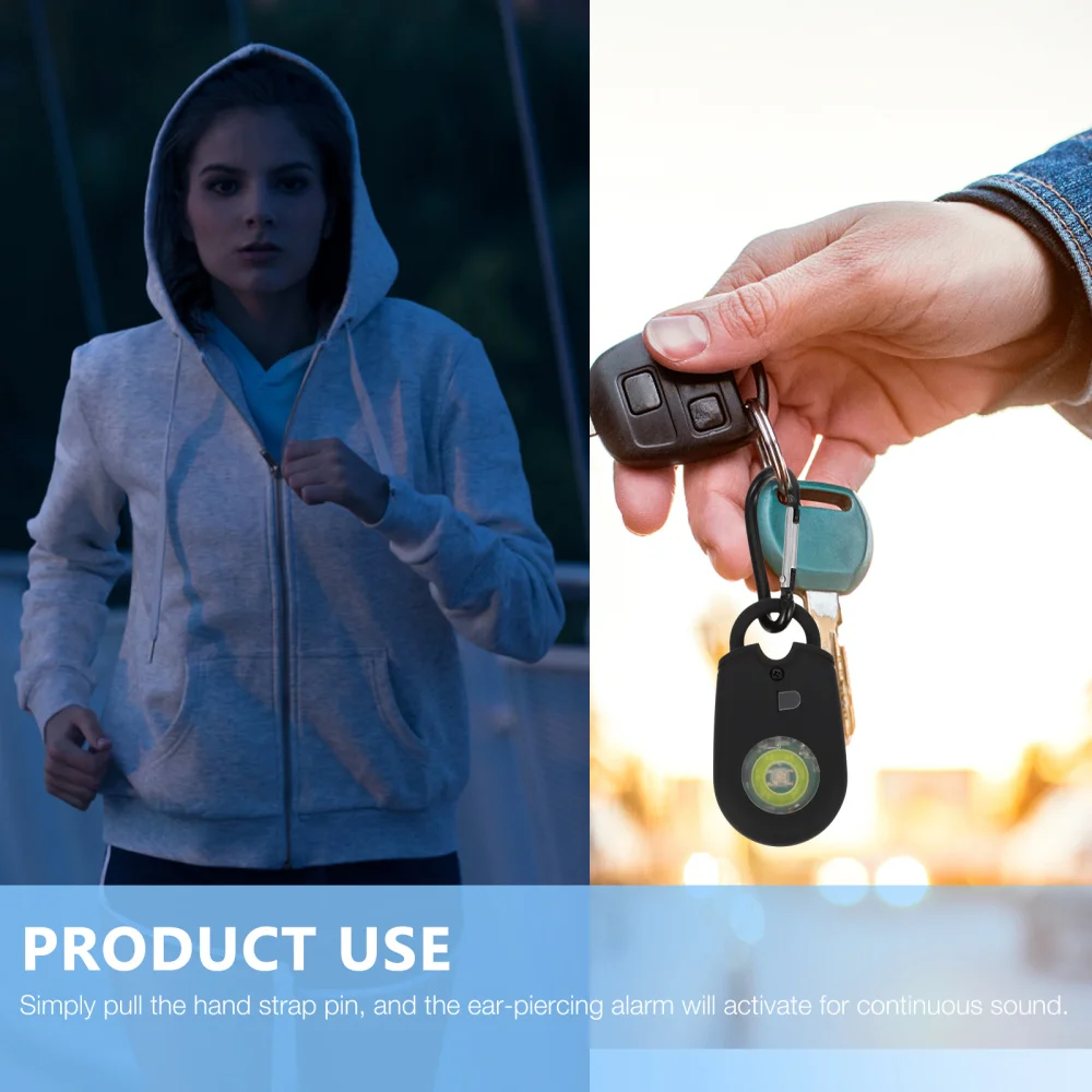 

125dB Emergency Alarm Personal Alarm Sound Alarm with LED Light (Black)