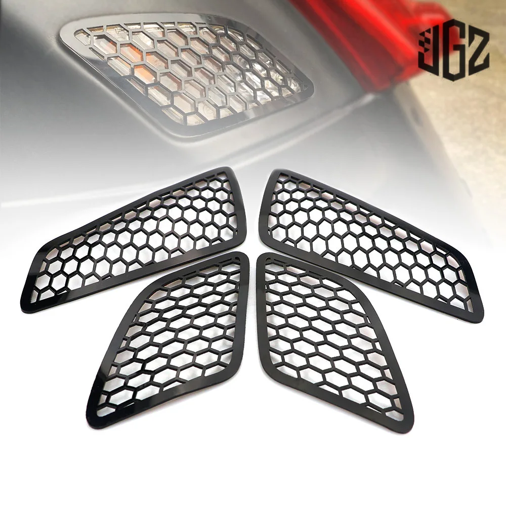 

4 pcs Motorcycle Aluminum Turn Signal Light Cover Trim Net Protector Lamp Mesh For VESPA GTS 125 250 300 2017 - 2019 Accessories