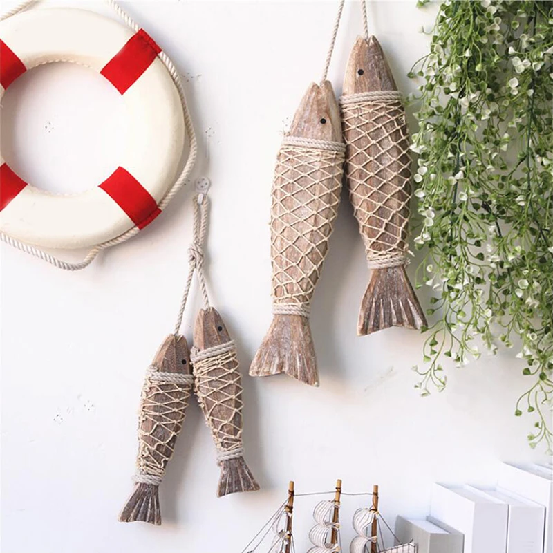 Деревянные висячие рыбки в средиземноморском стиле деревенские береговые