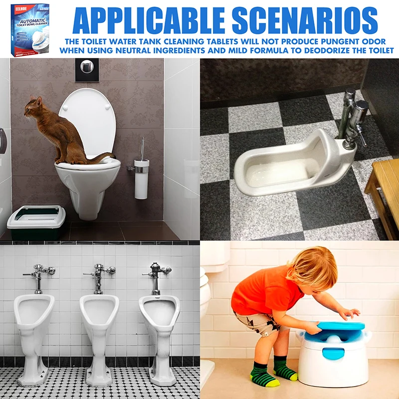 

12pcs Toilet Cleaner Effervescent Tablet Household Deodorant Cleaning Products Toilet Cleaning Tools Wc Accessory Air Fresheners