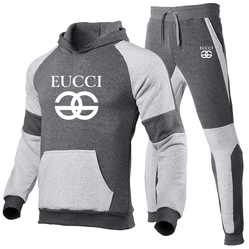 

Autumn Winter New Men's Suit Sportswear 2-Piece Hoodie+Trousers Jogging Fitness Sportswear Hedging Track Suit Sweater Suit M-3XL