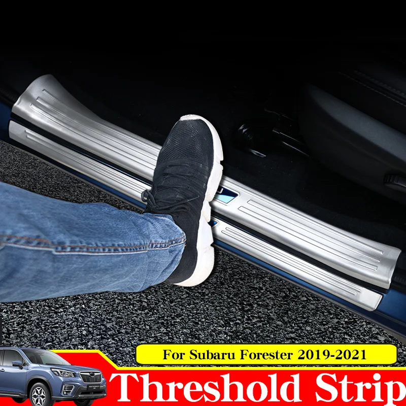 

Пороговой порог из нержавеющей стали для Subaru Forester 2019 2020 2021, приветственная педаль, порог двери, защита от царапин, автомобильные аксессуары