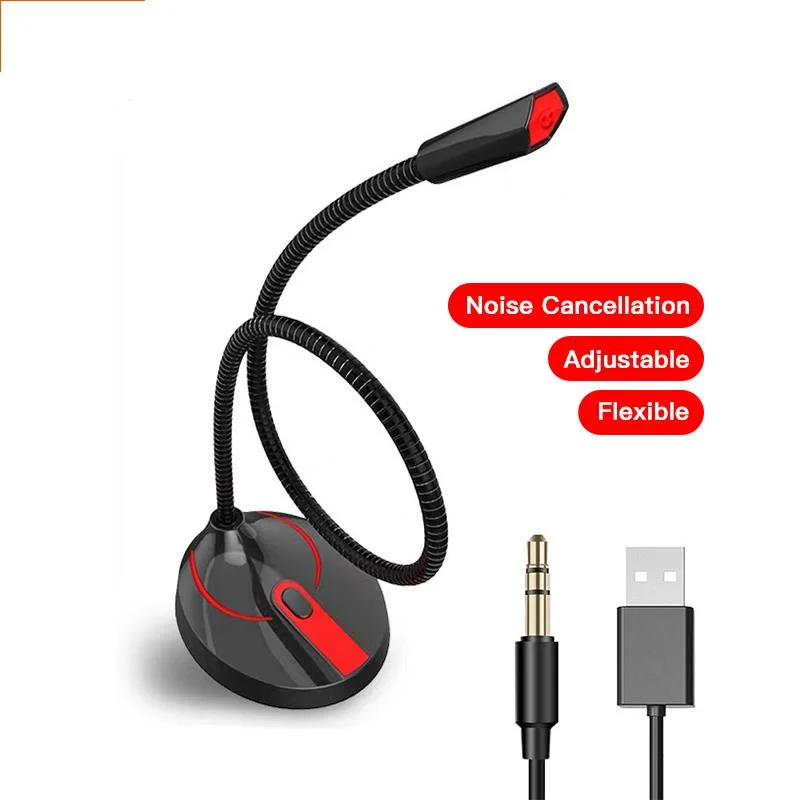 

USB studio microphone, speaker with 3.5mm plug, with cable, for PC, computer, laptop, speaker