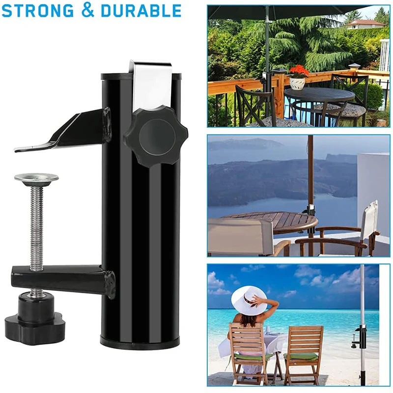 

Patio Umbrella Clamp Outdoor Umbrella Stand Bench Buddy Deck Umbrella Holder Bracket Metal Fishing Umbrella Mount Fixed Clip