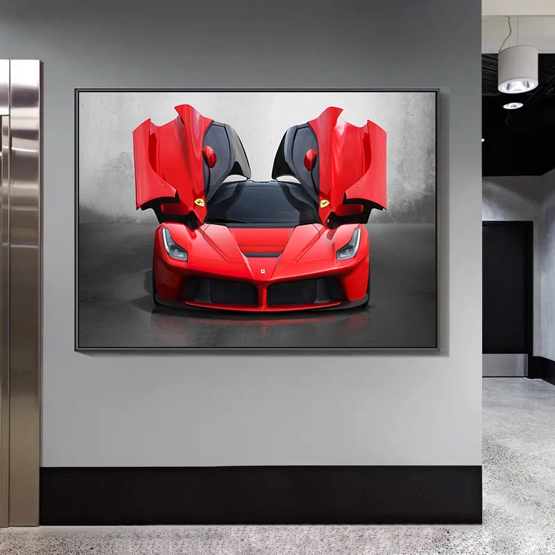 Современные красные крутые спортивные автомобили гоночные плакаты и фотообои