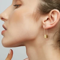 enfashion wholesale lock drop earrings for women gold color stainless steel dangle earings fashion jewelry gifts brinco e5282