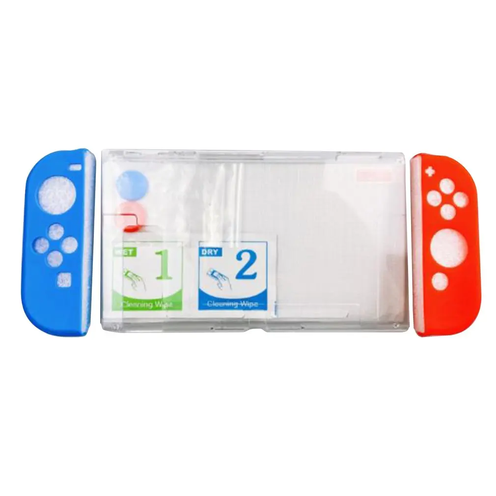 

Пластиковый защитный чехол из поликарбоната с силиконовой ручкой, комплект защитных чехлов, противоскользящий пылезащитный чехол для Switch ...