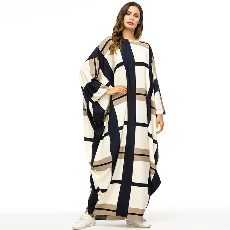 Middle East Muslim Fashion Elegant Bat Sleeve Loose Dress Islamic Turkey Arabic Clothes Dubai Morrocan Kimono Oman African | Тематическая