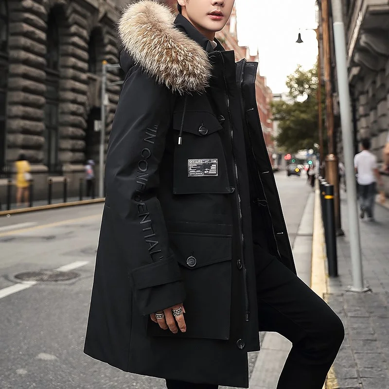 

2021 new winter trend mid-length thick coat casual workwear men's jacket