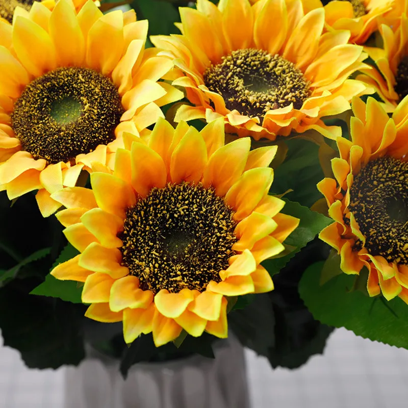 

12 Pcs Of Artificial Flower Single Head Sunflower Home Decoration Tabletop Decoration Living Room Decoration Garden Decoration