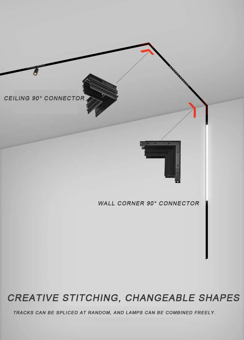 Новое поступление креативные алюминиевые встраиваемые направляющие 24 В длиной 34