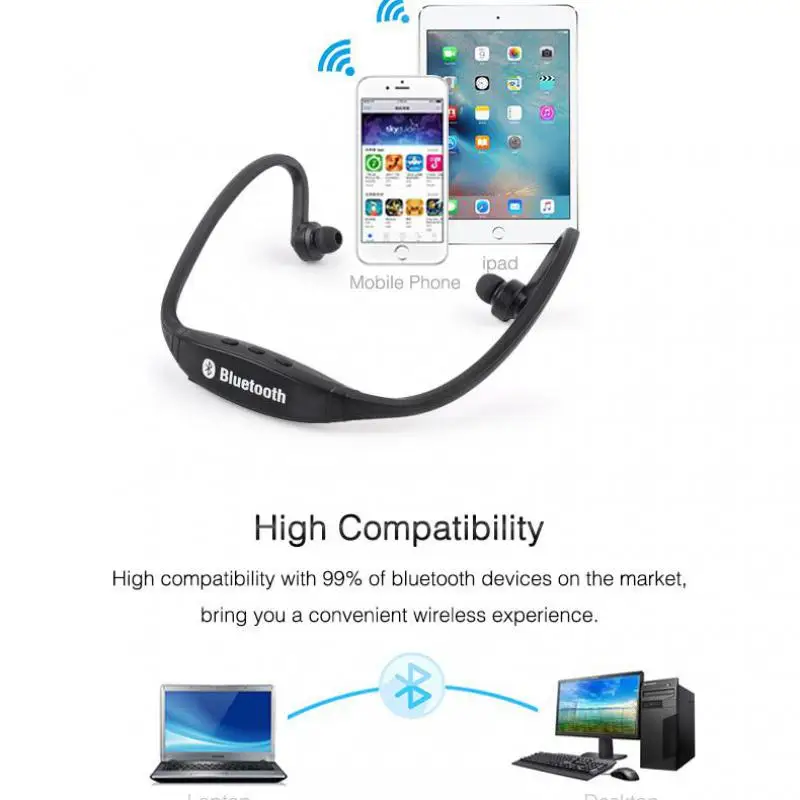 s9 wireless headphone sport bluetooth earphone support tfsd card fm true cordless earbuds handsfree headset with mic for iphone free global shipping