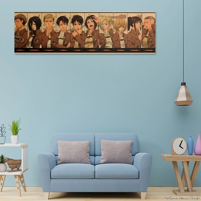 

Attack on Titan Character Collection Poster Classic Cartoon Anime Kraft Paper Anime Wall Sticker Room Decoration Wallpaper