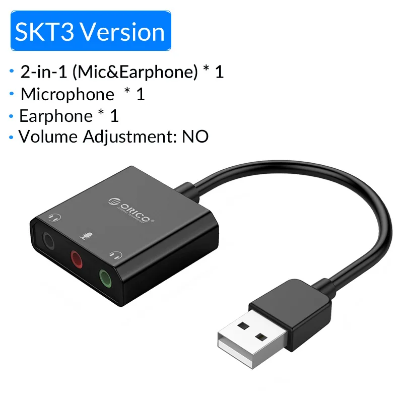 ORICO USB внешняя звуковая карта USB для наушников аудио интерфейс адаптер для Windows/Mac/Linux микрофон звуковая карта