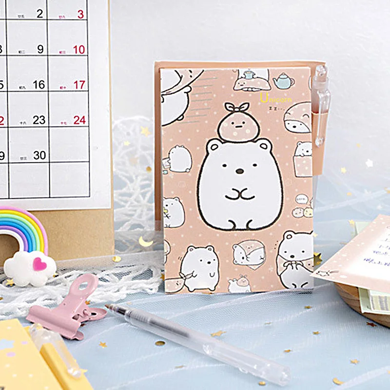 Милые Складные Липкие заметки с ручкой Kawaii Sumikko блокноты для заметок детей DIY