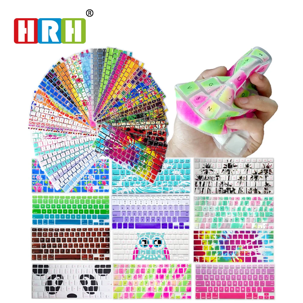 Наклейка HRH с радужной силиконовой клавиатурой США Защитная панель для старого