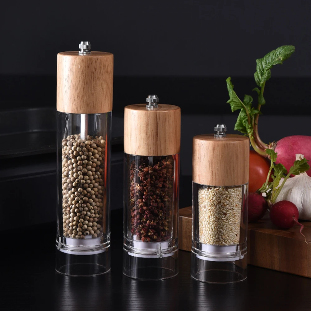 

Manual Salt Pepper Mill Grinder Wooden Seasoning Muller Spice Milling Gadget Kitchen Dinning Bar Accessories